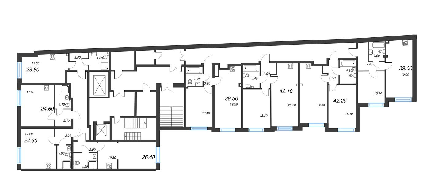 План этажа — Студия-квартира, 24.3 м²