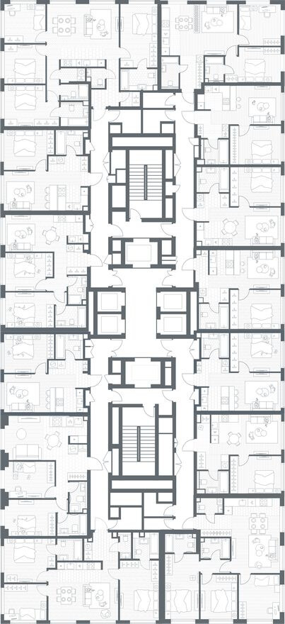 План этажа — 1к. квартира, 40.9 м²