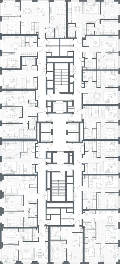 План этажа — 1к. квартира, 33.8 м²