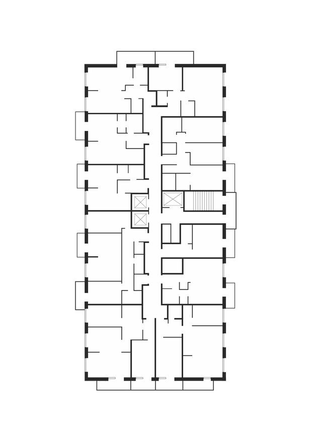 План этажа — 2к. квартира, 74.5 м²