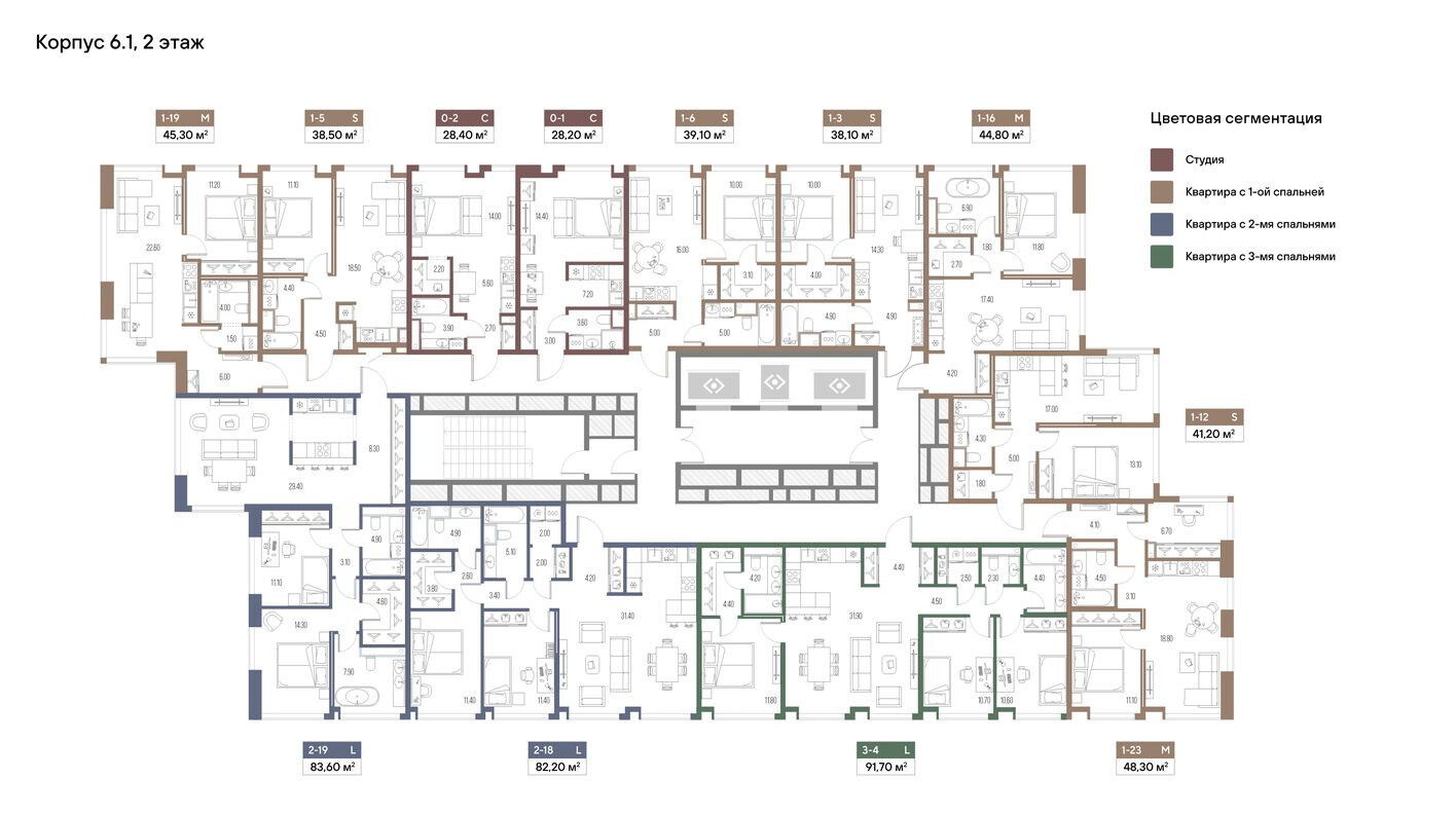 План этажа — Студия-квартира, 28.2 м²