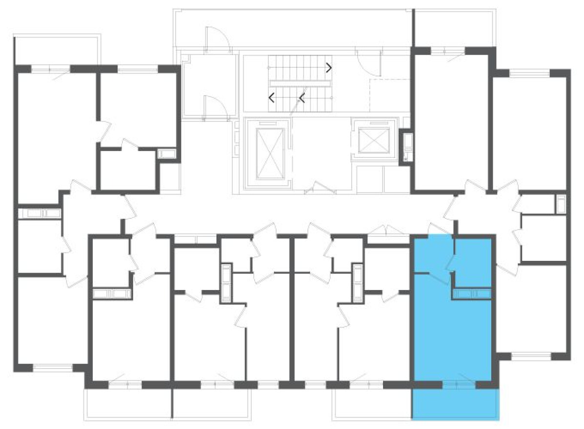 План этажа — Студия-квартира, 19.3 м²